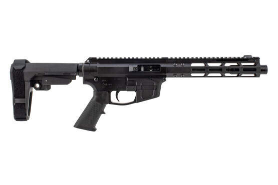 Foxtrot Mike Products Side Charging 9mm AR Pistol features an 8.75" M-LOK handguard